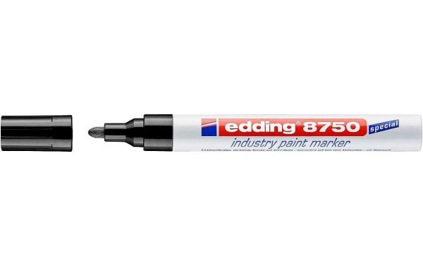 edding Lackmarker Industrie 8750 Schwarz, 1 Stück