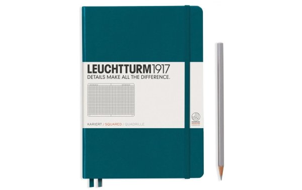 Leuchtturm Notizbuch Medium A5, Kariert, 2-teilig, Pacific Grün