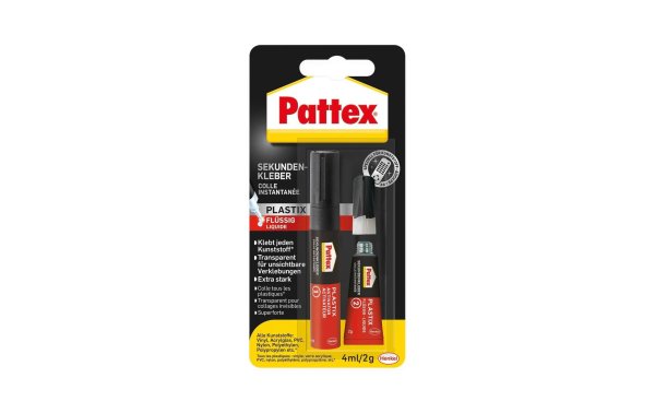 Pattex Sekundenkleber PSA1C Plastix 2 g, Transparent