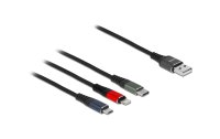 Delock USB-Ladekabel USB A - Lightning/Micro-USB B/USB C 0.3 m