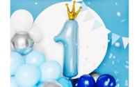 Partydeco Luftballon Girlande Blau-Silber 2 m, 60 Ballons