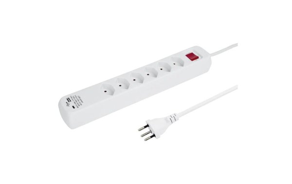 STEFFEN Steckdosenleiste POWER EASY 6x T13, 1x USB-A/USB-C PD, Weiss