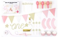 Partydeco Partyset 1st Birthday gold 9-teilig, Gold/Rosa