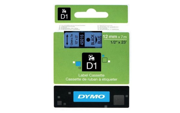 DYMO Beschriftungsband D1 Schwarz auf Blau