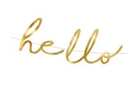 Partydeco Girlande Hello Baby 0.7 m, Gold