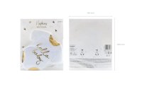 Partydeco Papierservietten Hello Baby Strampler 20 Stück, Weiss/Gold