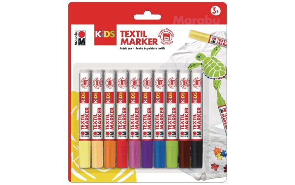 Marabu Textilmarker KiDS 3 mm, 10 Farben