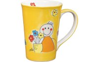 Mila Teetasse Flowerboy 350 ml, 6 Stück, Gelb