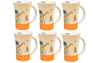 Mila Kaffeetasse Afrika-Hideaway 500 ml, 6 Stück, Hellorange