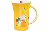 Mila Kaffeetasse Flowerboy 500 ml, 6 Stück, Gelb