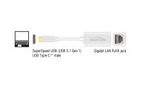 Delock Netzwerk-Adapter USB-C - RJ45 1Gbps, Weiss