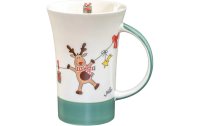 Mila Kaffeetasse Holly Jolly 500 ml, 6 Stück, Weiss