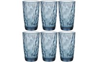 Bormioli Rocco Longdrinkglas Diamond 470 ml, 6 Stück, Blau