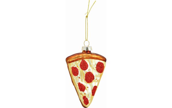 G. Wurm Weihnachtskugel Pizzastück 7 x 10 x 2 cm, Gold