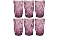 Bormioli Rocco Longdrinkglas Diamond 470 ml, 6 Stück, Violett