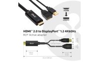Club 3D Kabel HDMI 2.0 zu DP 1.2 4K60Hz HDMI - DisplayPort, 0.25 m