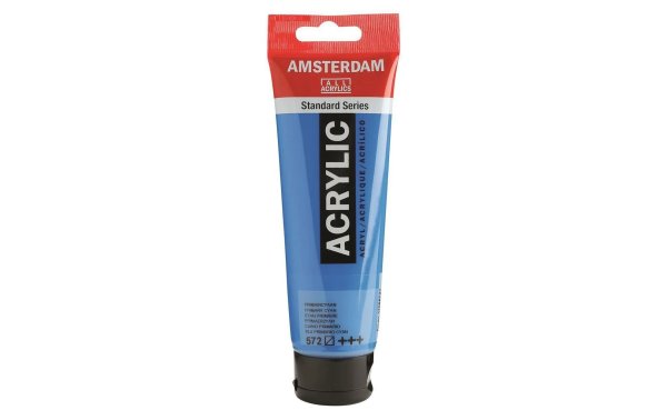 Amsterdam Acrylfarbe Standard 572 Primärzyan halbtransparent, 120 ml