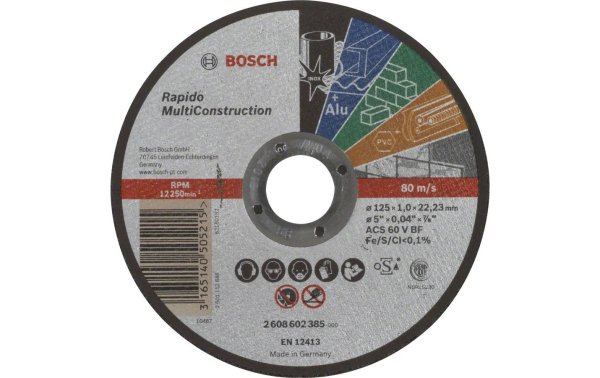 Bosch Professional Trennscheibe gerade Multi Construction 125 x 1 mm