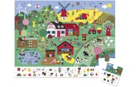 Janod Kleinkinder Puzzle Bauernhof mit Suchspiel 24 Teile