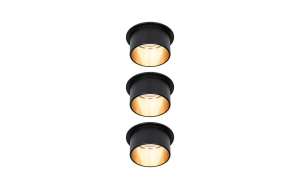 Paulmann Einbauspot LED Gil Coin Set, 3 x 6W, 2700K, Schwarz/Gold