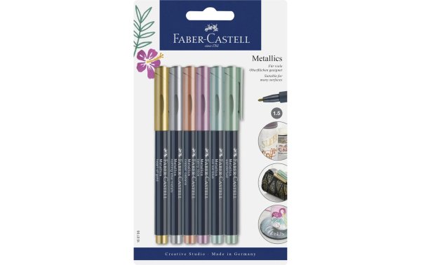 Faber-Castell Filzstift Metallics 6 Stück