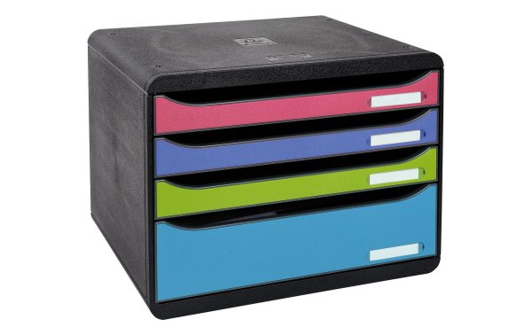 Exacompta Schubladenbox BIG-BOX PLUS MAXI 4 Schubladen, Mehrfarbig