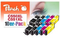 Peach Tintenset Canon 550XL/551XL, Multi-10-Pack...