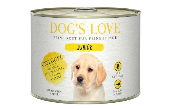 Dogs Love Nassfutter Junior Geflügel, 200 g