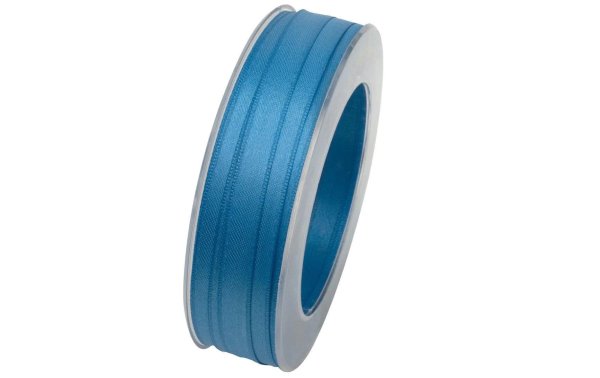 GOLDINA Satinband 10 mm x 25 m, Mittelblau, 1 Stück