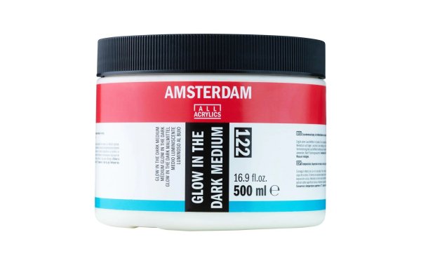 Amsterdam Leuchtfarbe Glow in the dark 122 Weiss, 500 ml