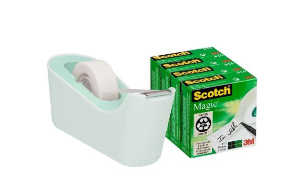 Scotch Tischabroller C-18 Mint Inklusive 4 Rollen Klebeband