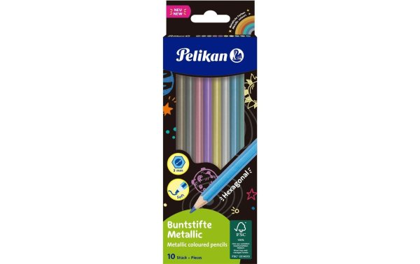 Pelikan Farbstifte Pelikan Buntstifte 10 Farben, Metallic