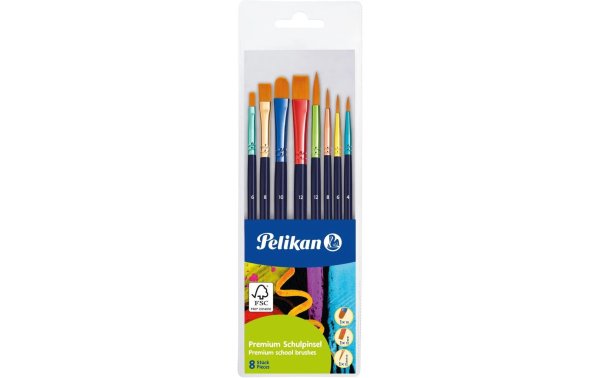 Pelikan Synthetikhaarpinsel Premium 8 Stück, diverse Grössen