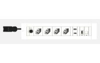 IB Connect Steckdosenleiste Intro2 4x T13 USB A+C 1x Cat6 HDMI, Weiss