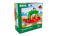 BRIO Eisenbahn Lok-Drehscheibe mit Kontrollbrücke