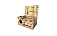 Holz Zollhaus Korbhöhle Vintage geflammt XXL, 59 x 40 x 32 cm