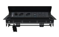 IB Connect Steckdosenleiste Box4 2x T13 USB A+C 1x Cat 6 HDMI, Schwarz