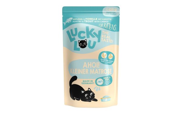 Lucky Lou Nassfutter Lifestage Kitten Geflügel & Forelle, 125 g