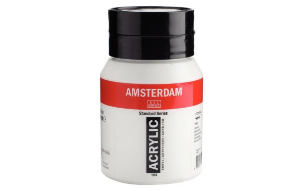 Amsterdam Acrylfarbe Standard 104 Zinkweiss halbtransparent, 500 ml