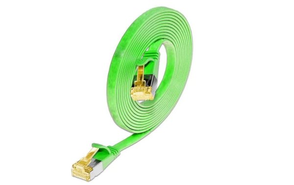 SLIM Slimpatchkabel  Cat 6A, U/FTP, 0.1 m, Grün