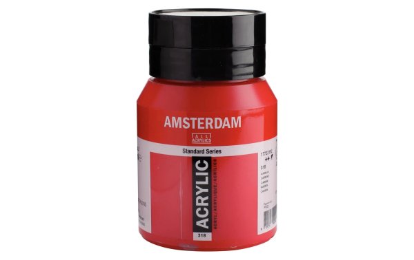 Amsterdam Acrylfarbe Standard 318 Karmin halbdeckend, 500 ml