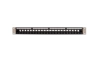 Delock Patchpanel Keystone 24 Port mit Entlastungsschiene 19" Rack