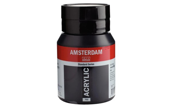 Amsterdam Acrylfarbe Standard 702 Lampenschwarz deckend, 500 ml