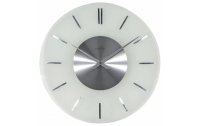 NeXtime Wanduhr Stripe Round RC Ø 40 cm Weiss/Silber