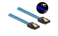 Delock SATA-Kabel UV Leuchteffekt blau 20 cm
