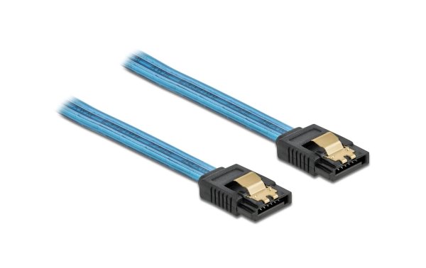 Delock SATA-Kabel UV Leuchteffekt blau 50 cm