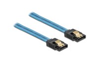Delock SATA-Kabel UV Leuchteffekt blau 50 cm