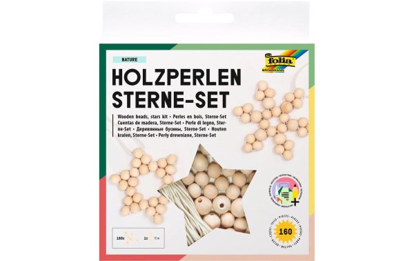 Folia Bastelset Holzperlen Sterne Nature