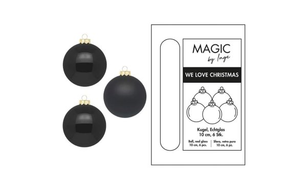 INGES CHRISTMAS DECOR Weihnachtskugel Ebony Black Ø 10 cm 6 Stück