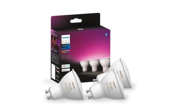 Philips Hue Leuchtmittel White & Col. Amb. GU10 Dreierpack, 3 x 350 lm